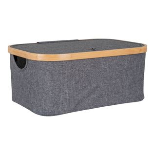 Boîte De Rangement Noto, Polyester, Gris, 38x26x16 Cm