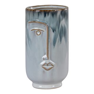 Vase Décoratif Primrose, Porcelaine, Bleu, 9,5x9,5x17 Cm