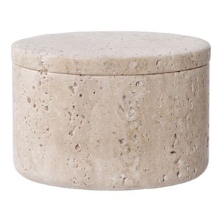 Vase Décoratif Storage, Travertin, Marron, 10x10x6,5 Cm