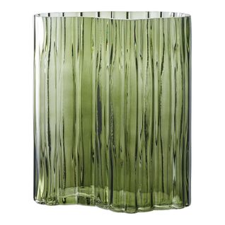 Vase Décoratif Lugano, Verre, Vert, 21,5x12x26,5 Cm