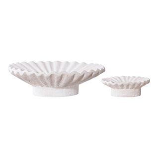 Bougeoir Rachi, Ciment, Blanc, 21,5x21,5x7,3 Cm