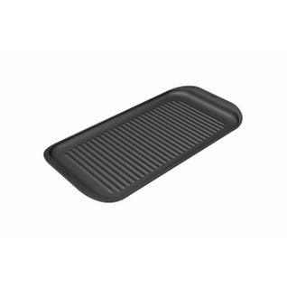 Plaque à Griller Bbq, Aluminium Moulé Sous Pression, Noir, 36x18x2,2 Cm
