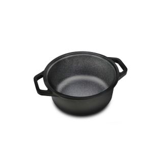 Cocotte Mini Portions, Aluminium Moulé Sous Pression, Noir, 20x20x7 Cm