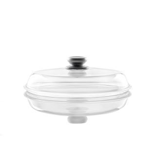 Couvercle Les Accessoires, Verre Borosilicaté, Argent, 32x32x3 Cm