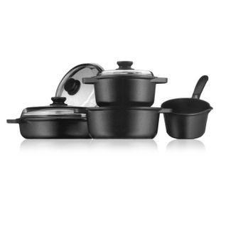 Set D'ustensiles De Cuisine Classic, Aluminium Moulé Sous Pression, Noir, 36x36x8,5 Cm