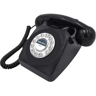 Téléphone Fixe Max, Plastique, Noir, 22x22x15 Cm