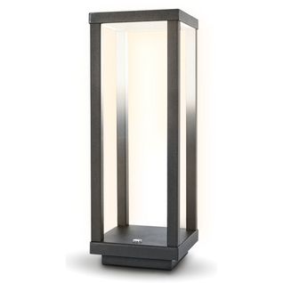 Lampe à Poser Rechargeable Lea, Plastique, Gris, 10x10x28,5 Cm