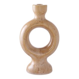 Bougeoir Lucy, Céramique, Marron, 13,5x8,8x23,5 Cm