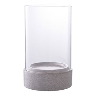 Bougeoir Hurricane, Verre, Gris, 16x16x25,5 Cm