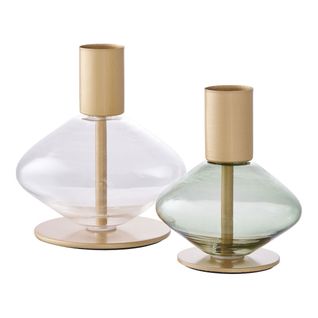 Bougeoir Giosy, Verre, Or, 8,7x8,7x9,5 Cm