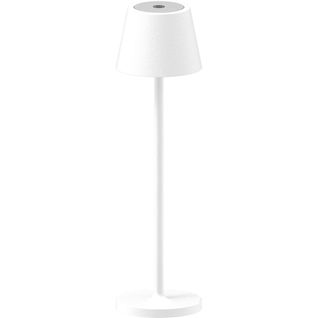 Lampe à Poser Rechargeable Gaia, Métal, Blanc, 7,5x7,5x27 Cm