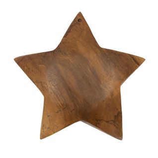 Sculpture Star 1, Bois, Marron, 19x5x19 Cm