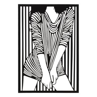 Décoration En Métal Corps 2, Métal, Noir, 40x1,3x60 Cm