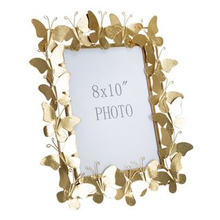 Cadre Photo Papillon 23, Métal, Or, 35x15x38 Cm