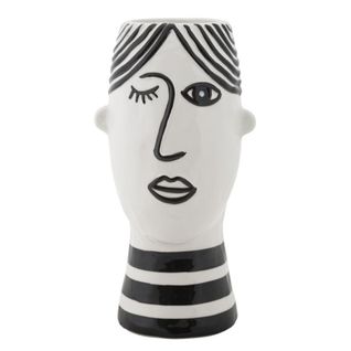 Vase Décoratif Visage 31, Porcelaine, Blanc, 13,2x11,8x26,3 Cm