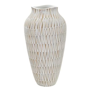 Vase Décoratif Mf676, Polyrésine, Blanc, 22x22x44 Cm