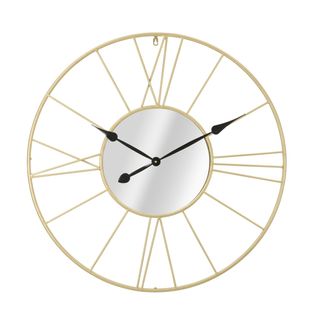 Horloge Murale Mf283, Métal, Or, 80x6x80 Cm