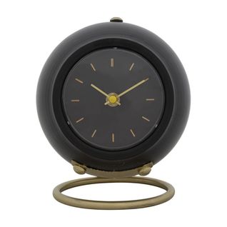 Horloge De Table Mf295, Métal, Noir, 16x13x19 Cm