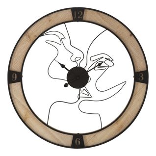 Horloge Murale Mf246, Bois, Marron, 60x3x60 Cm