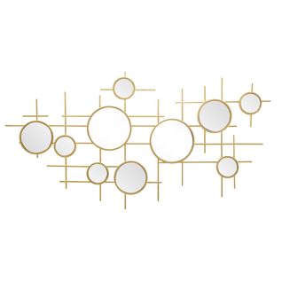 Miroir Avec Cadre Cercles 27, Métal, Or, 117x4,5x61 Cm