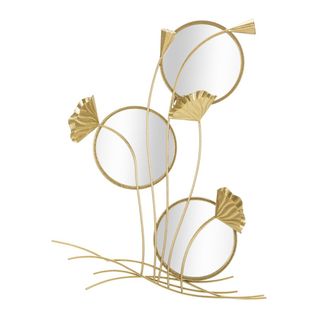 Miroir Avec Cadre Mf499, Métal, Or, 65x8x88 Cm