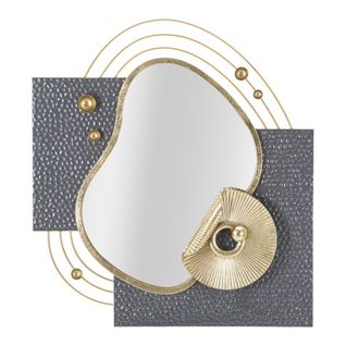 Miroir Avec Cadre Géométrique 14, Métal, Multicouleur, 80x7x72,4 Cm