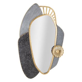 Miroir Avec Cadre Géométrique 17, Métal, Gris, 55,9x5,7x90,8 Cm