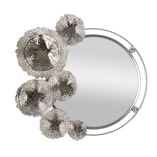 Miroir Avec Cadre Mf506, Métal, Argent, 85x7x80,6 Cm