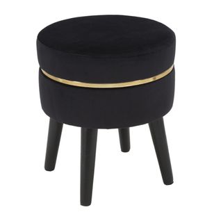 Tabouret Bas Mf460, Bois, Noir, 35x35x40,5 Cm
