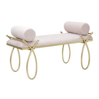 Banc Mf301, Métal, Rose, 112,5x49x53 Cm