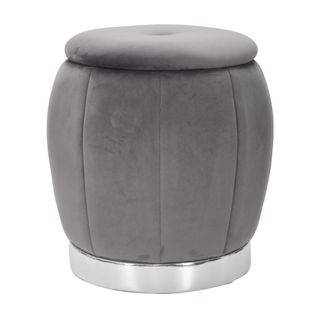 Pouf Mf356, Bois, Gris, 43x43x43 Cm