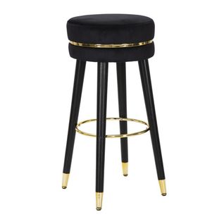 Tabouret Haut Mf438, Bois, Noir, 35x35x74 Cm