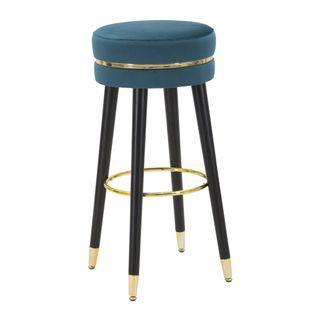 Tabouret Haut Mf439, Bois, Vert Canard, 35x35x74 Cm