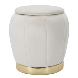Pouf Mf358, Bois, Beige, 43x43x43 Cm
