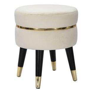Tabouret Bas Mf458, Bois, Beige, 35x35x40,5 Cm