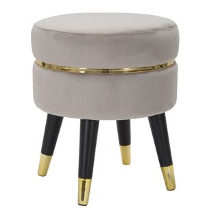 Tabouret Bas Mf456, Bois, Gris, 35x35x40,5 Cm