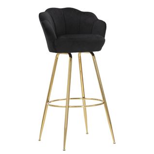 Tabouret Haut Mf452, Métal, Noir, 55x53x110 Cm