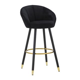 Tabouret Haut Mf430, Métal, Noir, 55x56x104 Cm