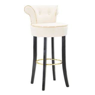 Tabouret Haut Mf440, Métal, Beige, 46x48x96 Cm