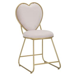 Chaise Cœur 14, Métal, Rose, 37x47x80 Cm