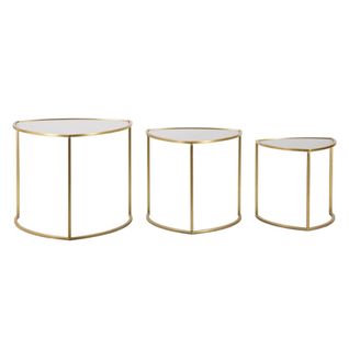 Table D'appoint Mf553, Métal, Or, 60x60x50 Cm