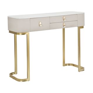 Table Console Mf604, Bois, Beige, 100x40x80 Cm
