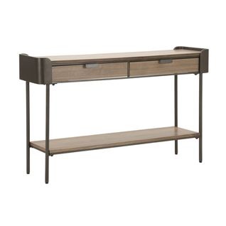 Table Console Mf609, Bois, Marron, 120x31x72 Cm