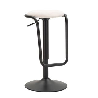 Tabouret Haut Mf448, Métal, Blanc, 41x41x61 Cm