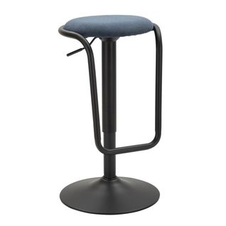 Tabouret Haut Mf449, Métal, Bleu, 41x41x61 Cm