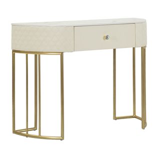 Table Console Mf607, Bois, Blanc, 100x40x75 Cm