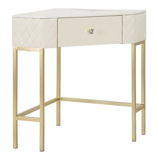 Table Console Mf608, Bois, Blanc, 84,5x60x77 Cm