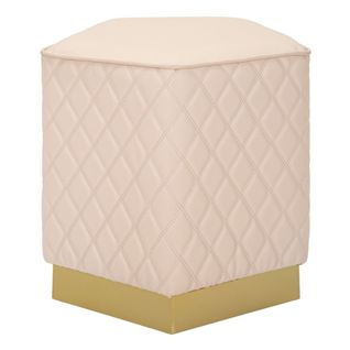 Pouf Mf353, Bois, Rose, 38x38x38 Cm