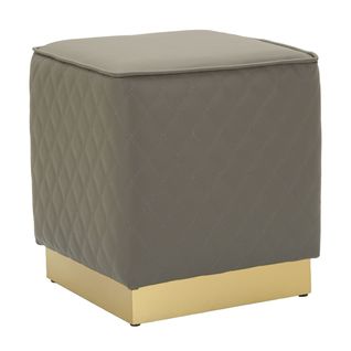 Pouf Mf352, Bois, Gris, 38x38x38 Cm