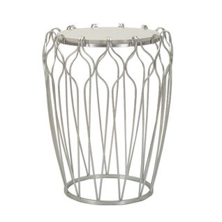 Table D'appoint Mf530, Marbre, Argent, 47,5x47,5x61,5 Cm